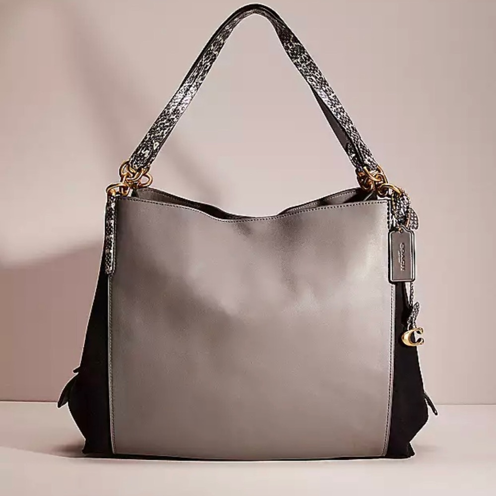 ✌🏼SOLD✌🏼 COACH Handbag Limited Edition Snake Skin & Suede Details - Picture 1 of 8
